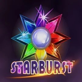 Starburst game by NetEnt – logo hosted on Rollflame Casino